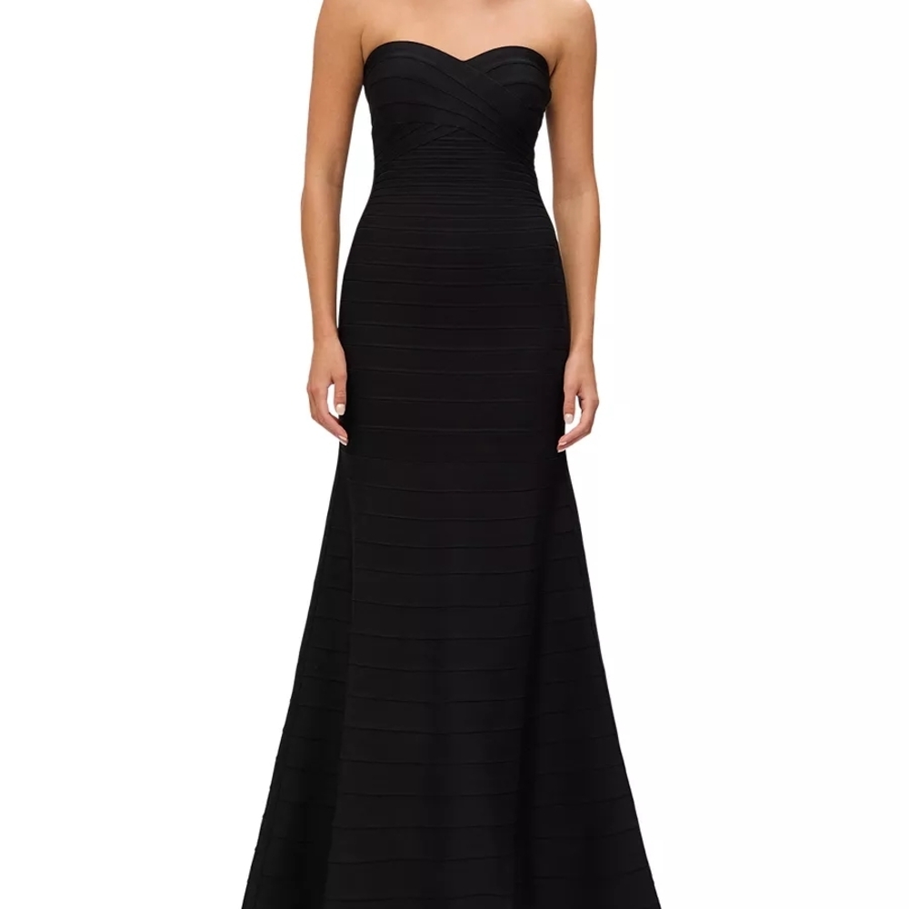 Herve Leger‎ Black Strapless Maxi Dress Size XS